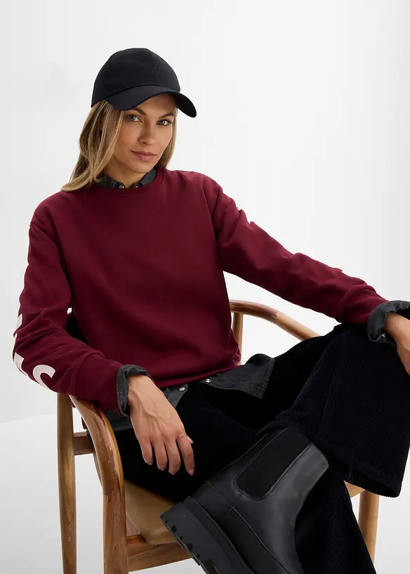 Oversized sweatshirt i myk bomullsmiks, bonprix
