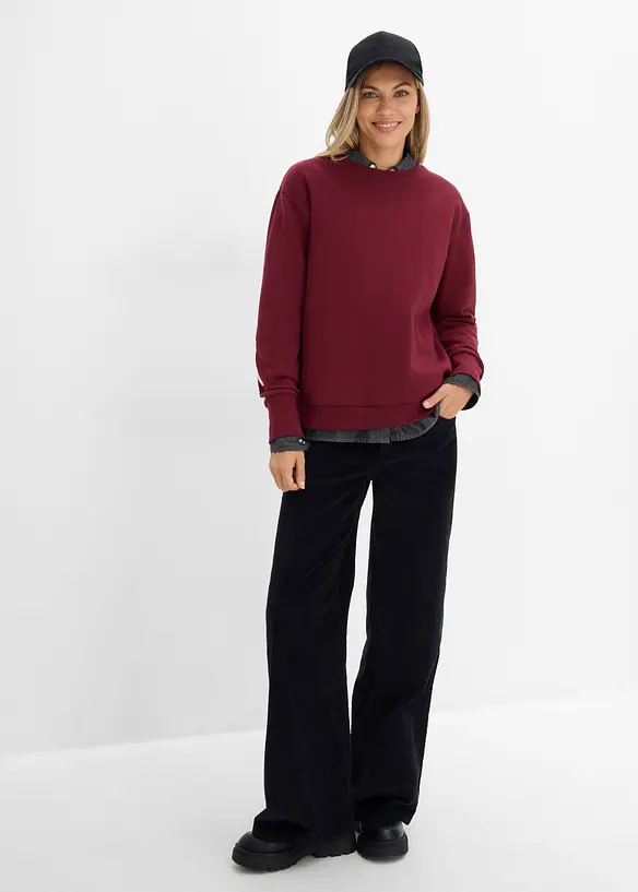 Oversized sweatshirt i myk bomullsmiks, bonprix