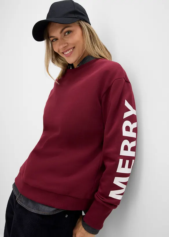 Oversized sweatshirt i myk bomullsmiks, bonprix