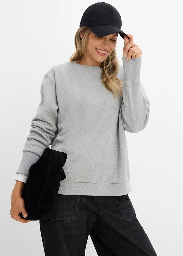 Oversized sweatshirt i myk bomullsmiks, bonprix