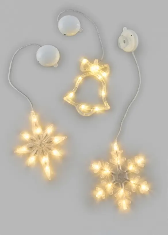 LED-hengende pynt med sugeknotter (3-pack), bonprix