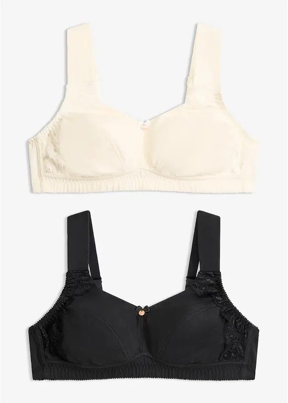 BH uten b&oslash;yle med bomull (2-pack), bonprix