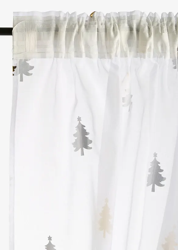 Gardin med glanstrykk, f&aring;s ogs&aring; i ekstra lang (1-pack), bonprix