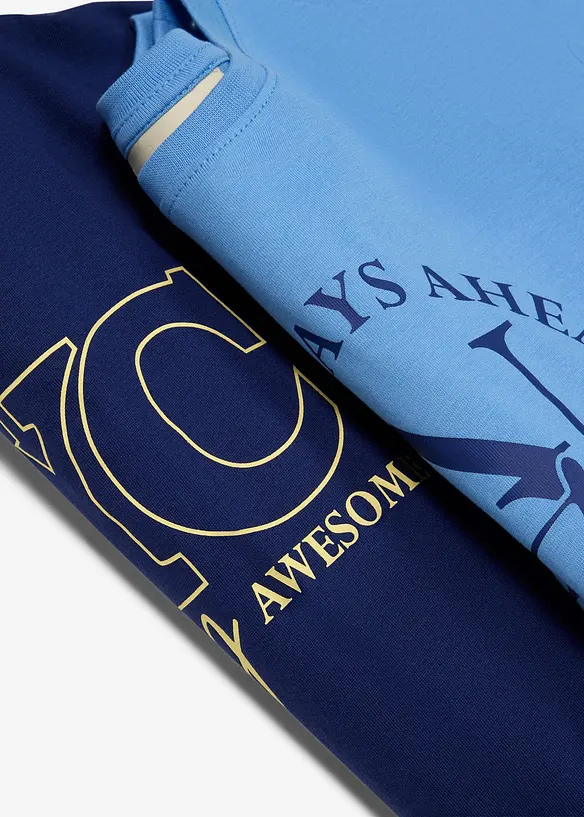 Langermet topp i myk, &oslash;kologisk bomull (2-pack), bonprix