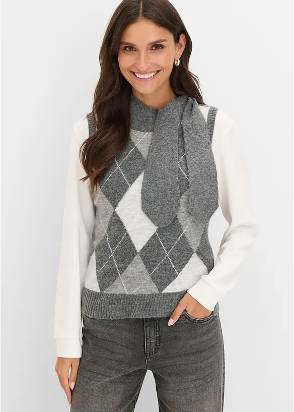 Vest med skjerf, bonprix