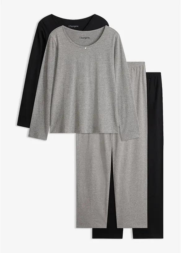Pyjamas i 100% bomull (2-pack), bonprix