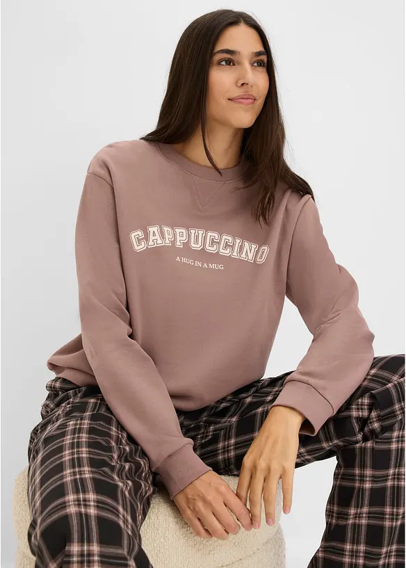 Loungewear kosedress med flanellbukse, bonprix