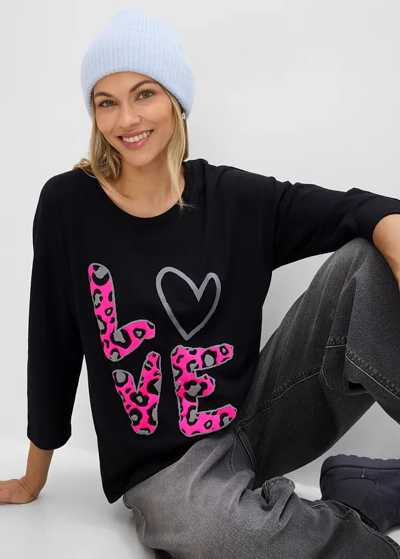 Oversized topp i bomullsmiks, bonprix