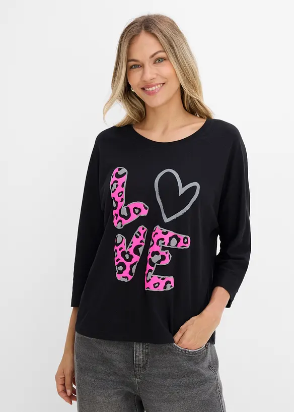 Oversized topp i bomullsmiks, bonprix