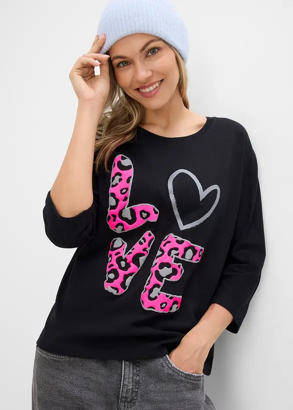 Oversized topp i bomullsmiks, bonprix