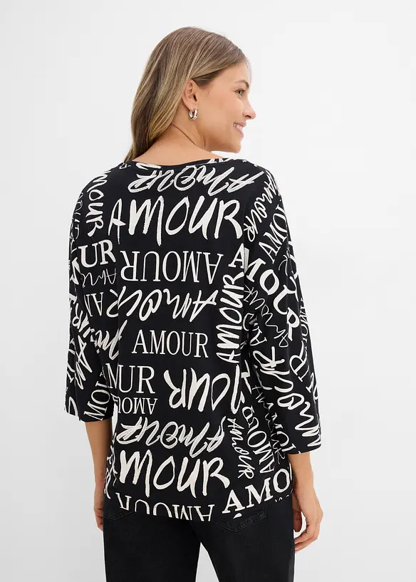 Oversized topp i bomull- og viskosemiks, bonprix