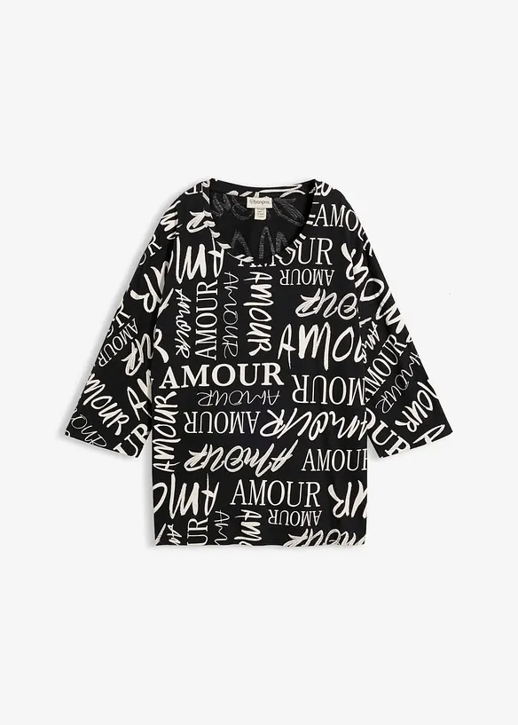 Oversized topp i bomull- og viskosemiks, bonprix