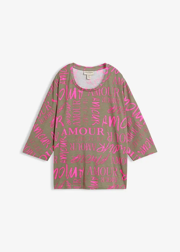 Oversized topp i bomull- og viskosemiks, bonprix