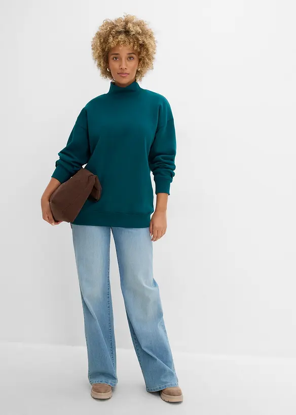Sweatshirt med rullekrage, bonprix