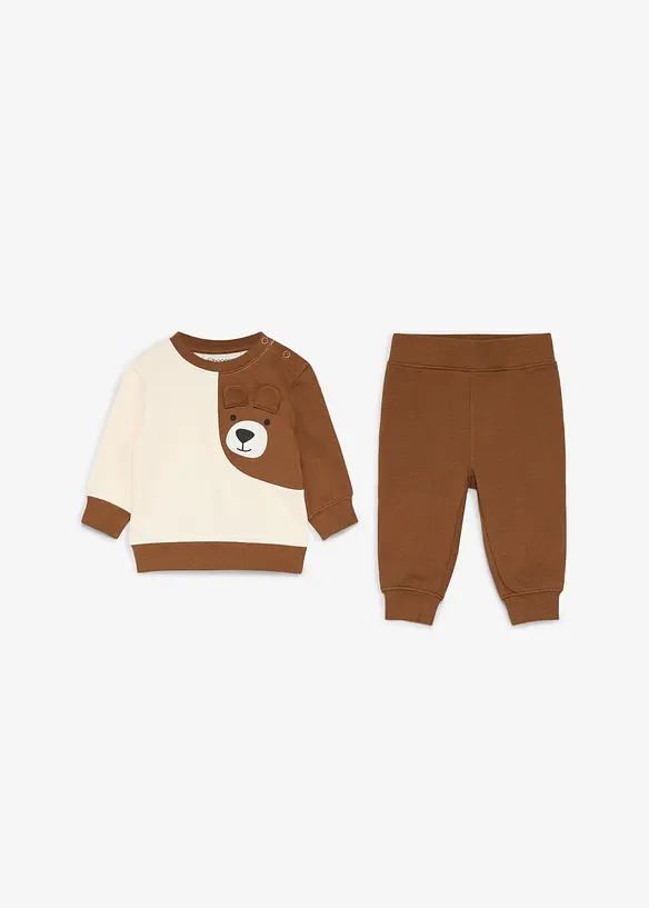 Sweatshirt og bukse i 100% &oslash;kologisk bomull (2-delt sett), bonprix