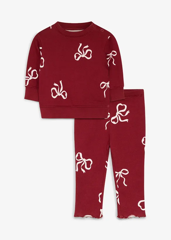 S&oslash;tt sett med sweatshirt og leggings av &oslash;kologisk bomull (2-delt sett), bonprix