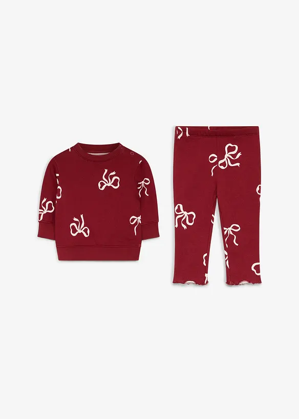 S&oslash;tt sett med sweatshirt og leggings av &oslash;kologisk bomull (2-delt sett), bonprix