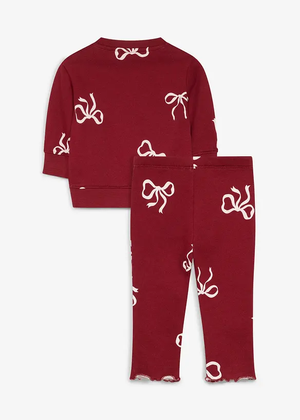 S&oslash;tt sett med sweatshirt og leggings av &oslash;kologisk bomull (2-delt sett), bonprix