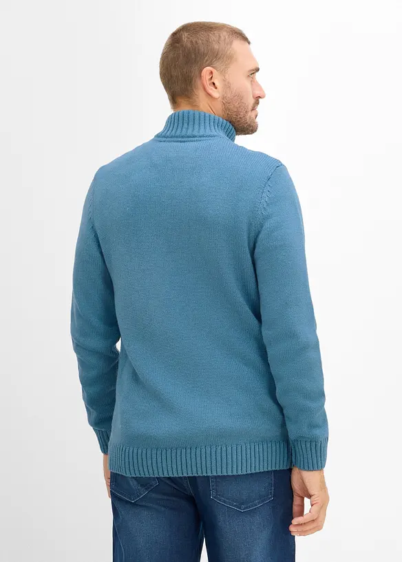 Half zip genser med flettem&oslash;nster, bonprix