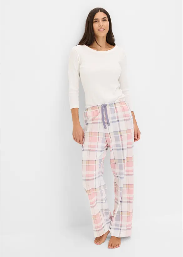 Vevd pyjamasbukse i flanell (2-pack), bonprix