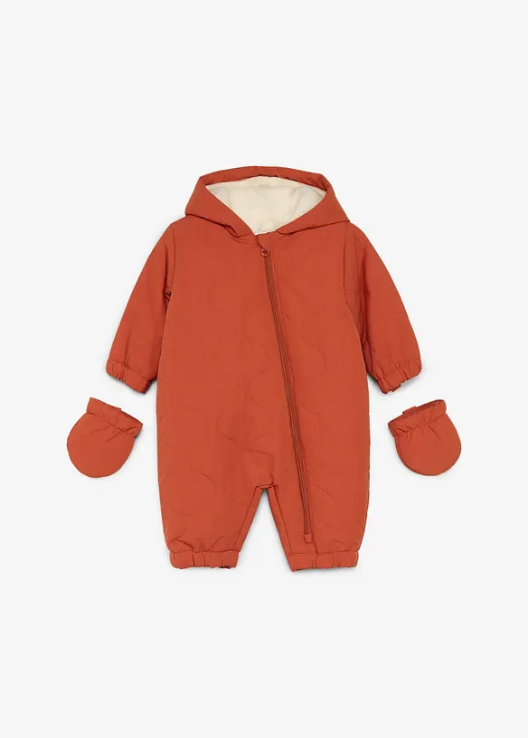 Vattert dress med votter som kan kneppes av, bonprix