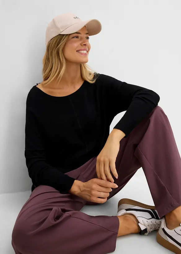 Oversized, strikket genser i viskosemiks, bonprix