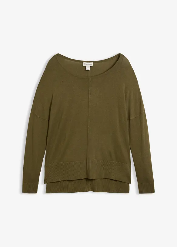 Oversized, strikket genser i viskosemiks, bonprix