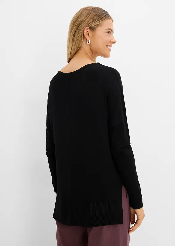 Oversized, strikket genser i viskosemiks, bonprix