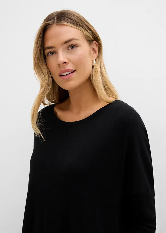 Oversized, strikket genser i viskosemiks, bonprix