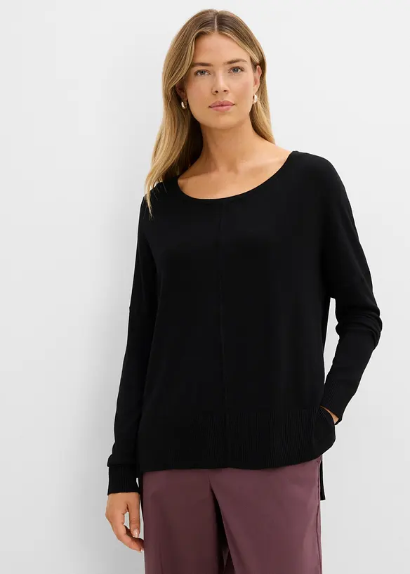 Oversized, strikket genser i viskosemiks, bonprix