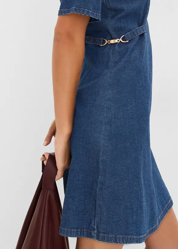 Jeanskjole av bomull med stretch, bonprix