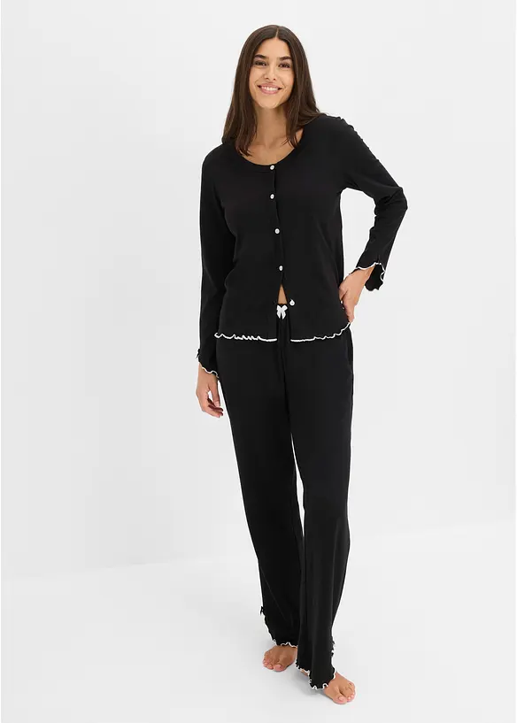 Pyjamas i myk, 100% bomull, bonprix