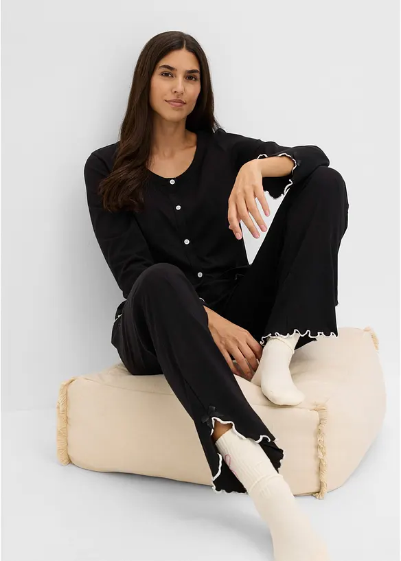 Pyjamas i myk, 100% bomull, bonprix