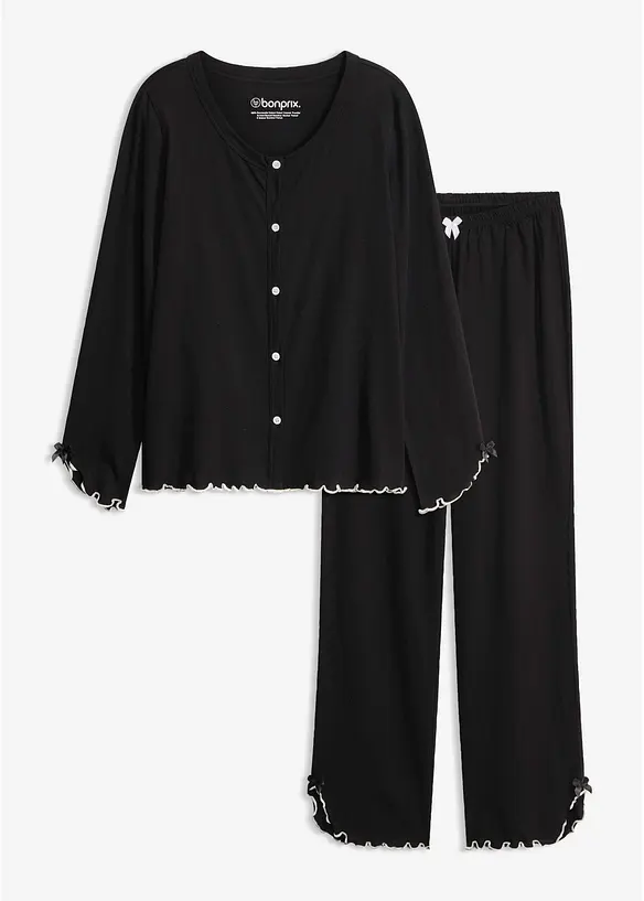 Pyjamas i myk, 100% bomull, bonprix