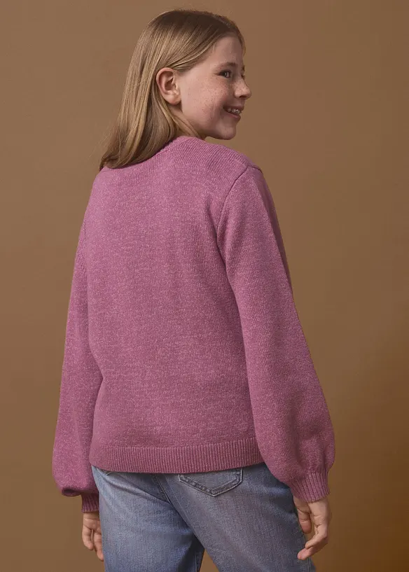 Grovstrikket genser med ull, bonprix