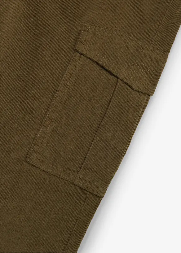 Cargo-kordfl&oslash;yelsbukse i regular fit med varmende jerseyf&ocirc;r, bonprix