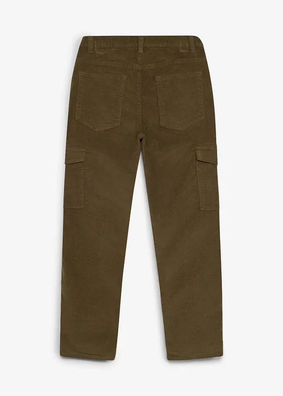 Cargo-kordfl&oslash;yelsbukse i regular fit med varmende jerseyf&ocirc;r, bonprix