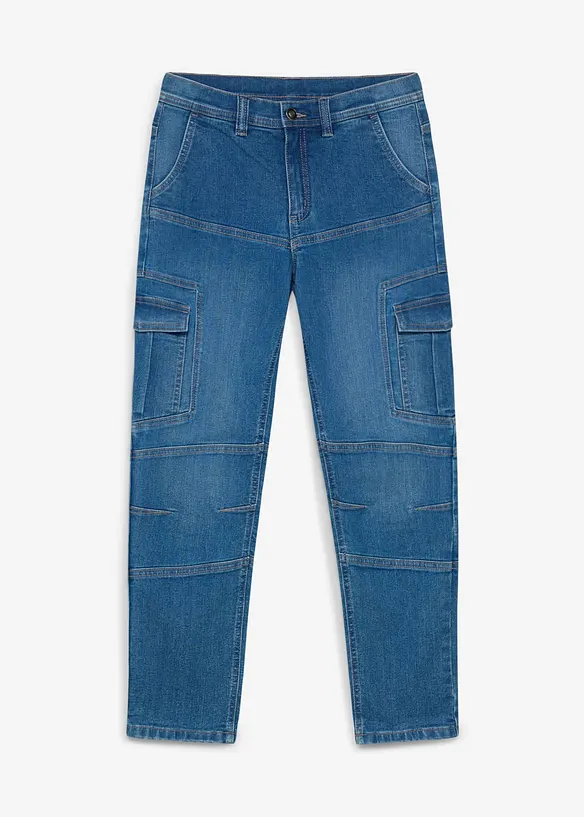 Regular fit cargojeans med varmende jerseyf&ocirc;r, bonprix