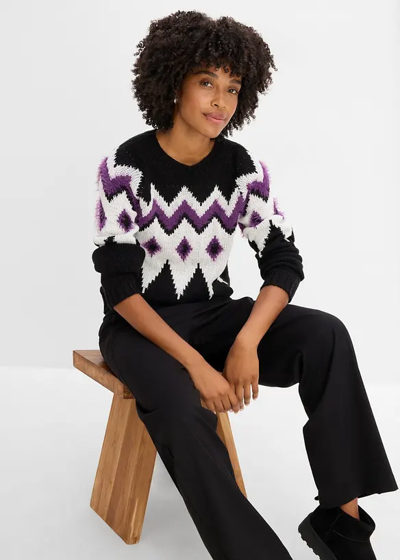 Grovstrikket Fair Isle-genser, bonprix