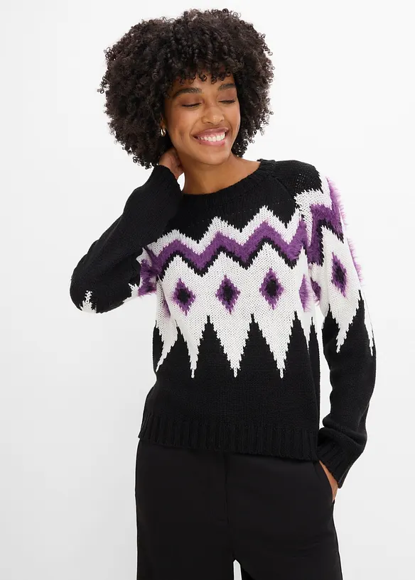 Grovstrikket Fair Isle-genser, bonprix