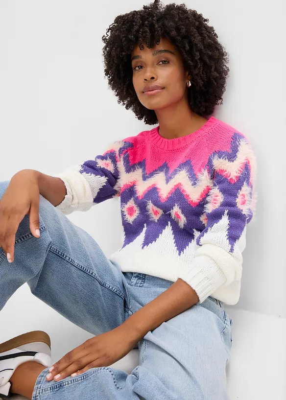 Grovstrikket Fair Isle-genser, bonprix
