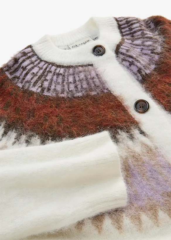 Cardigan med kofteinspirert m&oslash;nster, bonprix