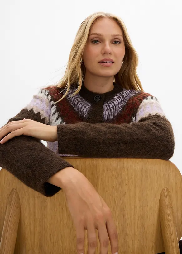 Cardigan med kofteinspirert m&oslash;nster, bonprix