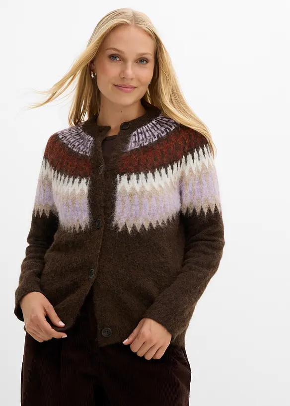 Cardigan med kofteinspirert m&oslash;nster, bonprix
