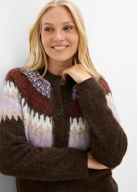 Cardigan med kofteinspirert m&oslash;nster, bonprix