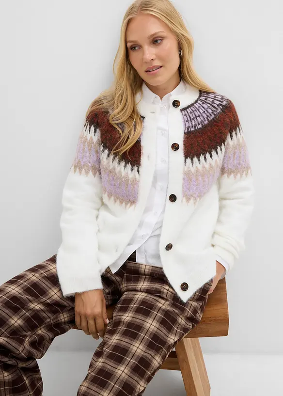 Cardigan med kofteinspirert m&oslash;nster, bonprix