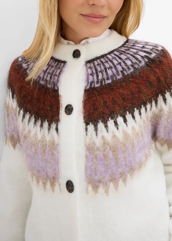 Cardigan med kofteinspirert m&oslash;nster, bonprix