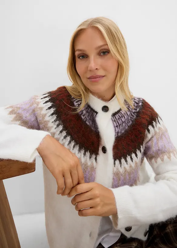 Cardigan med kofteinspirert m&oslash;nster, bonprix