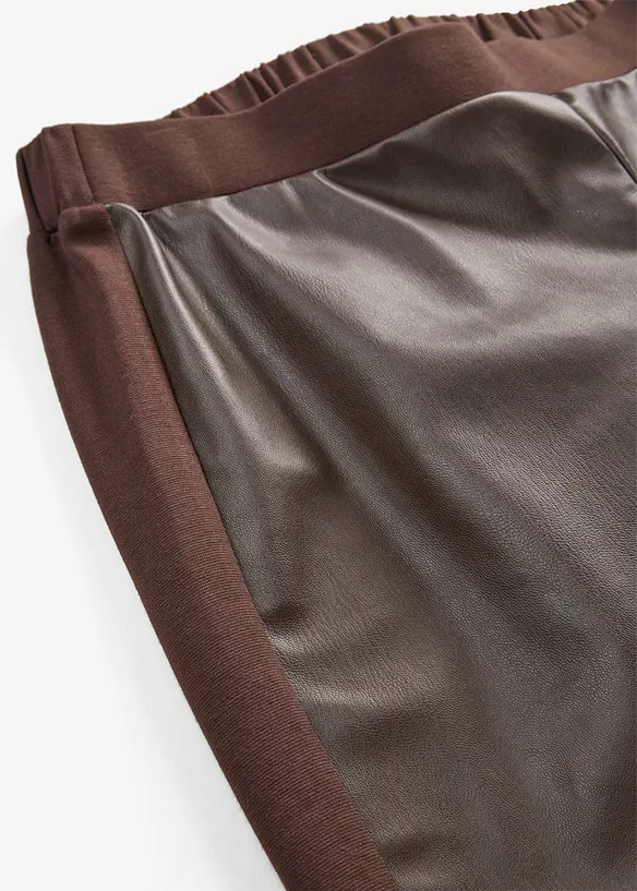 Leggings i imitert skinn med innsnitt med kneet, bonprix