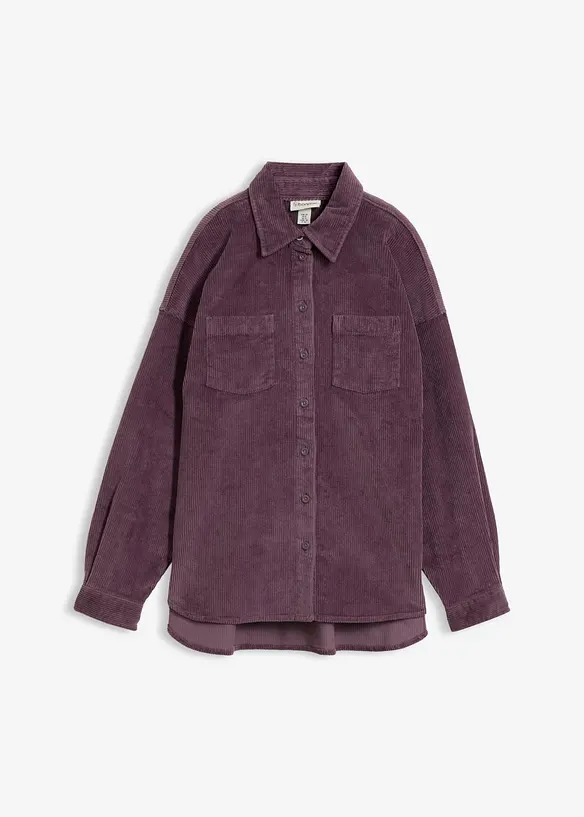 Oversized jakke i kordfl&oslash;yel av bomullsmiks, bonprix
